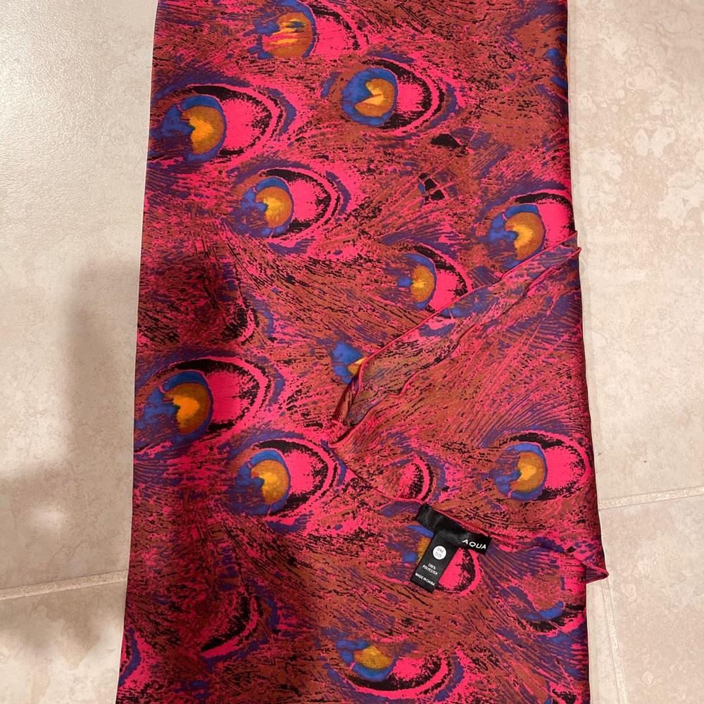 Aqua silk scarf